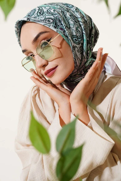Paisley Desenli Soft Pamuk Eşarp Kestane - 1