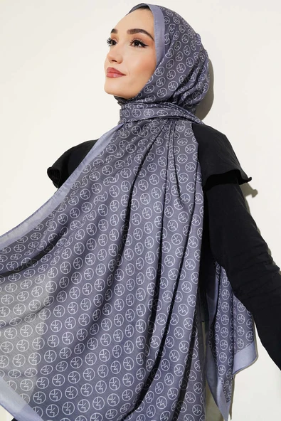 Mk Desen Soft Şal Füme - 2