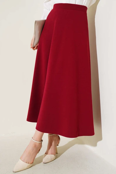 Düz Kloş Etek Bordo
