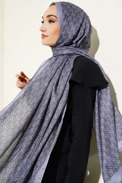 Mk Desen Soft Şal Füme - 3