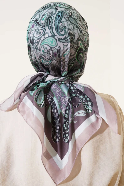 Paisley Desenli Soft Pamuk Eşarp Kestane - 3