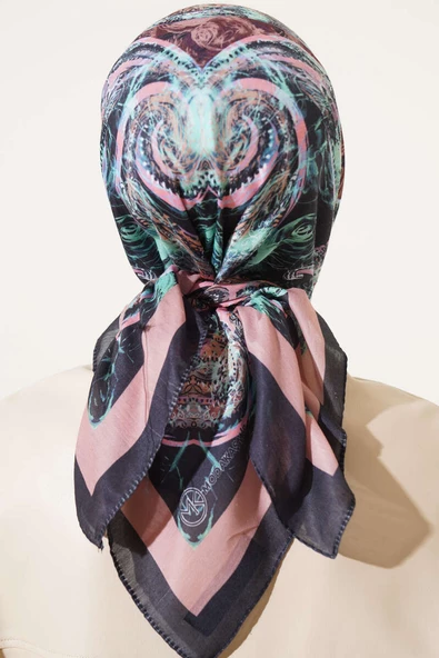 Otantik Paisley Desen Eşarp Somon - 3