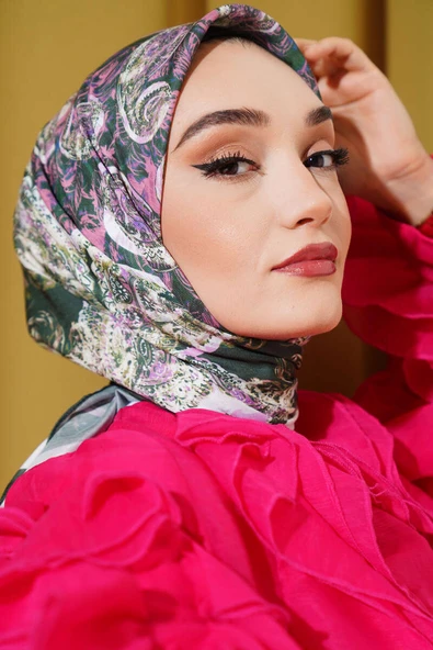 Otantik Paisley Desen Eşarp Zümrüt