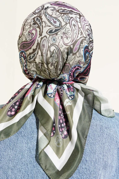 Paisley Desenli Soft Pamuk Eşarp Nefti - Resim 3