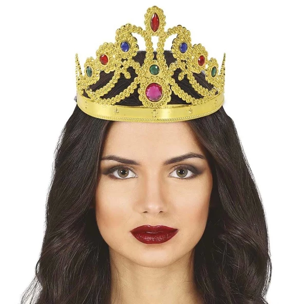 Altın Renk Plastik Prenses Tacı Kraliçe Tacı 60 Cm - Resim 2
