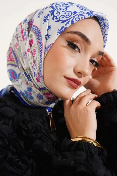 Etnik Çiçekli Soft Eşarp Parlement ürün görseli 1