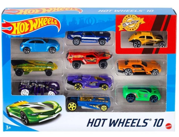 DZC KUZENLER AVM HOT WHEELS 10 Lİu METAL ARA0BALAR DEMİR ERKEK OYUNCAK ARAÇ SET - 3