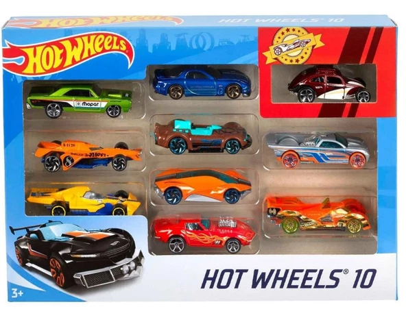 DZC KUZENLER AVM HOT WHEELS 10 Lİu METAL ARA0BALAR DEMİR ERKEK OYUNCAK ARAÇ SET - 2