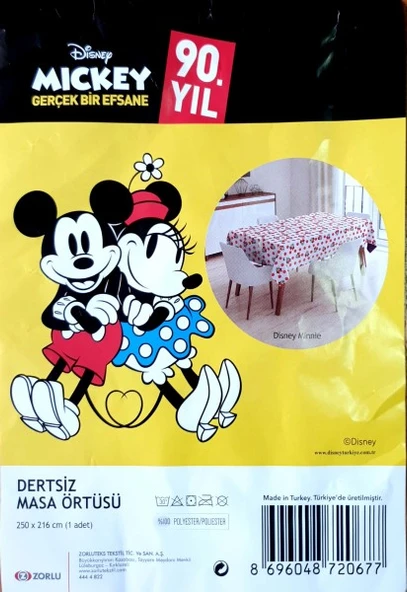 MİNNİE MOUSE BASKILI MASA VE ÇOCUK OYUN ÖRTÜSÜ (150*180 cm) - Resim 2