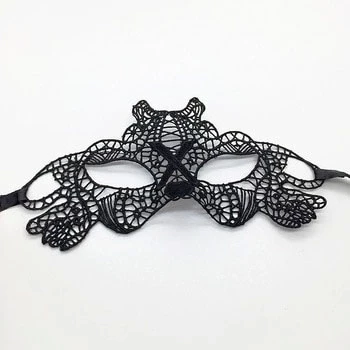 Siyah Renk Dantel Kesim Dantel İşlemeli Balo Parti Maskesi 11 No ürün görseli