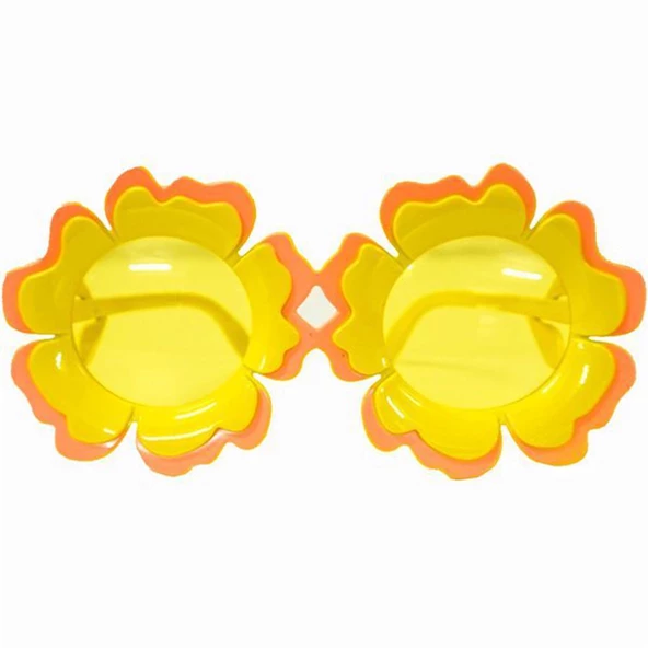 Papatya Şekilli Turuncu Sarı Renkli Hawaii Konsept Parti Gözlüğü 15x7 Cm - 2