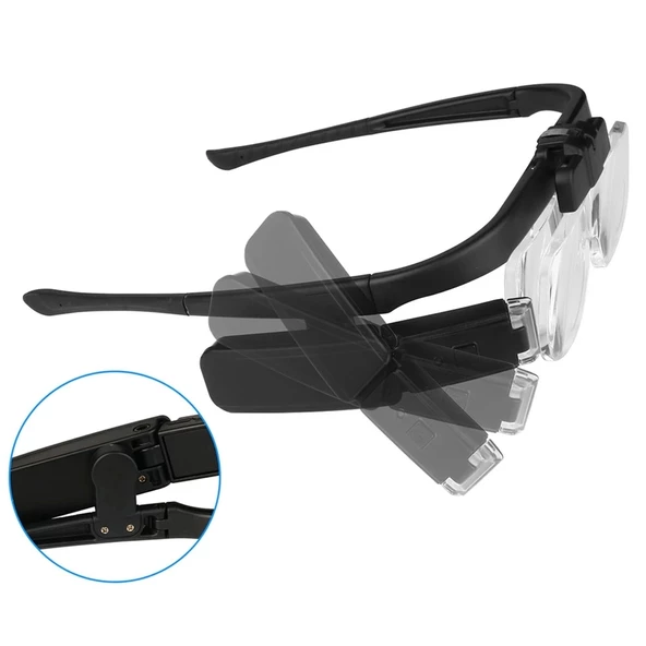 Şarjlı Gözlük Tip Büyüteç Mercek Lup Lensleriyle Taşıma Çantalı 11642dc - Resim 4