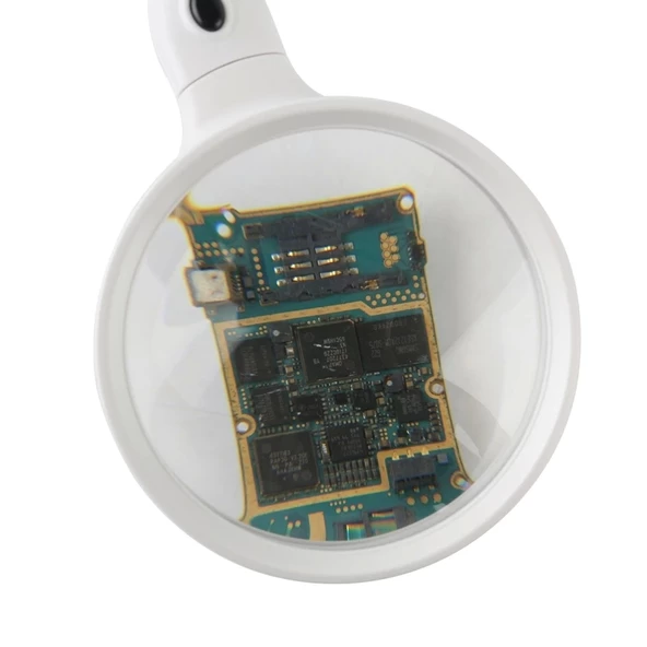 Masaüstü 10x Led Işıklı Büyüteç Okuma El Sanatları Onarım Büyüteç 7765 - Resim 4