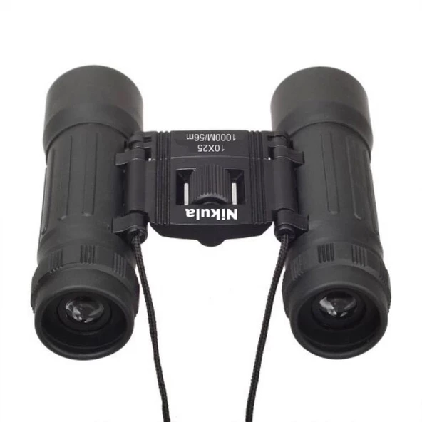 10x25 Av Dürbünü 56m/1000m  Kauçuk Kaplama Siyah - Resim 3