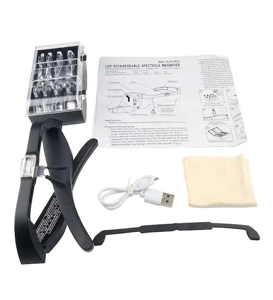 Şarjlı Gözlük Büyüteç 4 Farklı Lens 11537dc - 7