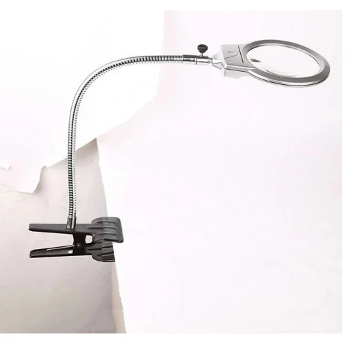 2.5x90 Mm 5x24 Mm Büyüteç, Mandallı Metal Hortumlu Masa Üstü Büyüteç - Resim 5