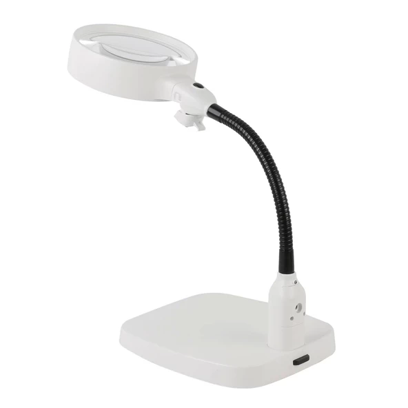 Masaüstü 10x Led Işıklı Büyüteç Okuma El Sanatları Onarım Büyüteç 7765 - Resim 6