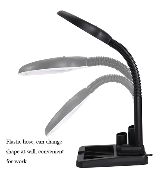 Esnek 5x /10x,40 Led Işıklı Büyüteç ,lamba  Büyüteç Okuma, Çalışma Lehim Masa Lambası A808 - Resim 5