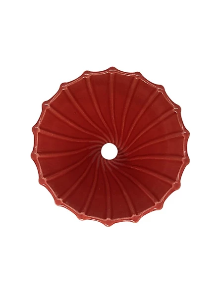 Ahşap Standlı V60 Seramik Dripper No.2 Kırmızı – Kahve Demleme, Barista Dripper, V60 Kahve Filtresi - 3