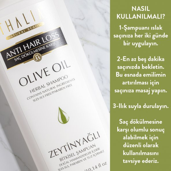 Thalia Koparak Dökülme Önlemeye Yardmcı Zeytinyağı Özlü  Saç Bakım Şampuanı - 300 ml - 4