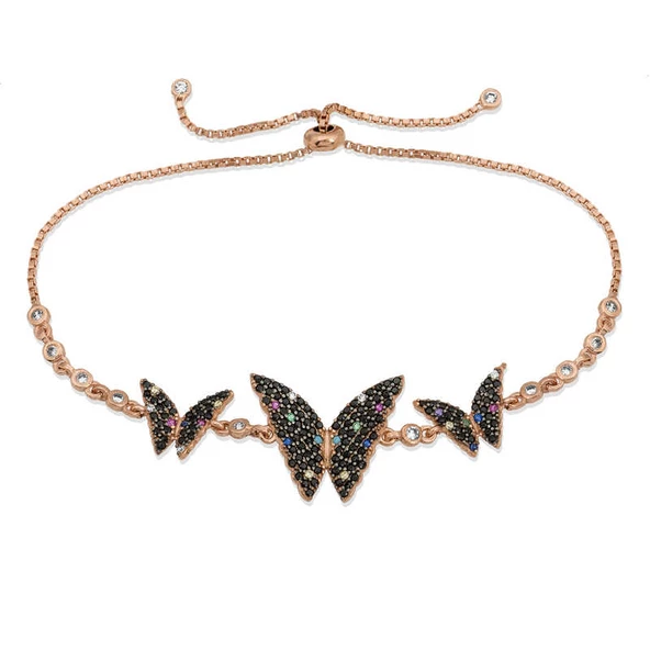 Gümüş Rose Kelebek Asansör Bileklik SL1548 ürün görseli