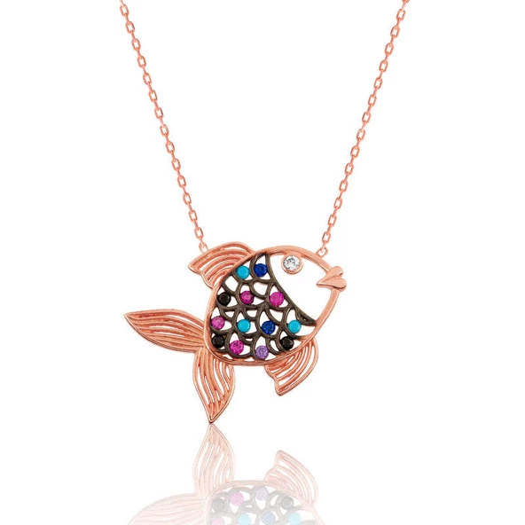 Gümüş Balık Bayan Kolye  SL1965 ürün görseli