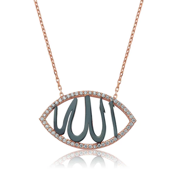 Gümüş Allah Yazılı Bayan Kolye  SL1822 ürün görseli