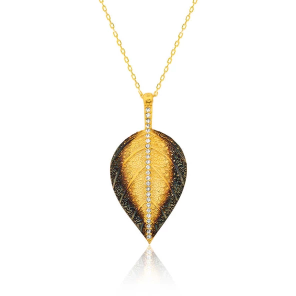 Gümüş Yaprak Bayan Kolye  SL1982 ürün görseli