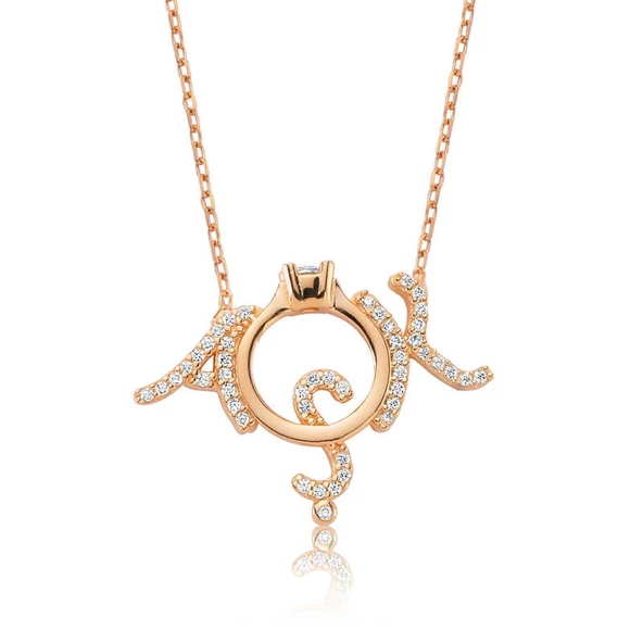 Gümüş Tek Taş Aşk Bayan Kolye SL1850 ürün görseli