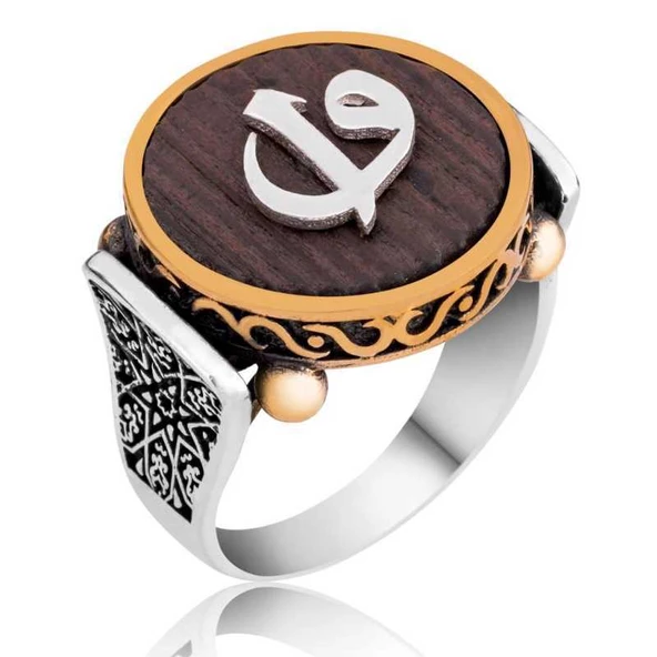 Gümüş Kuka Elif Vav Erkek Yüzük  SL2536