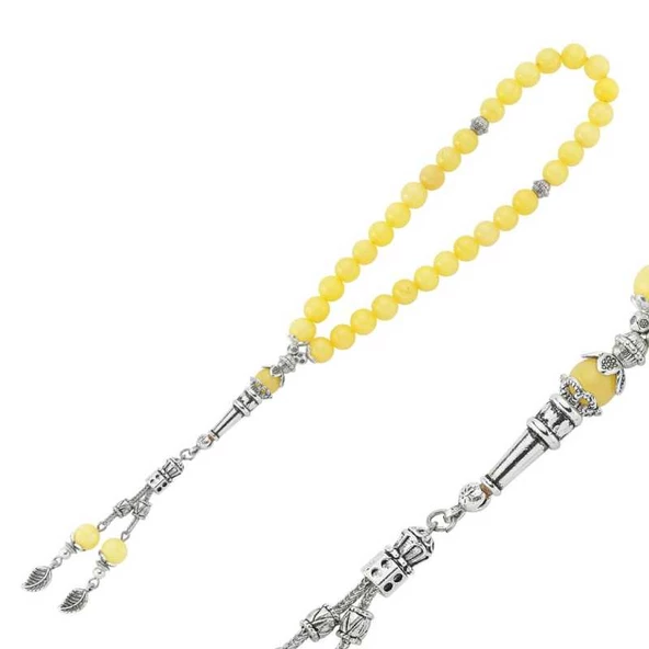 Doğaltaş Metal Püsküllü Yeşim Taşı Tesbih SL2345