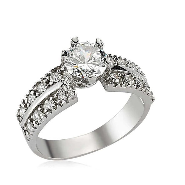 Gümüş Tek Taş Bayan Yüzük  SL2585 - Resim 2