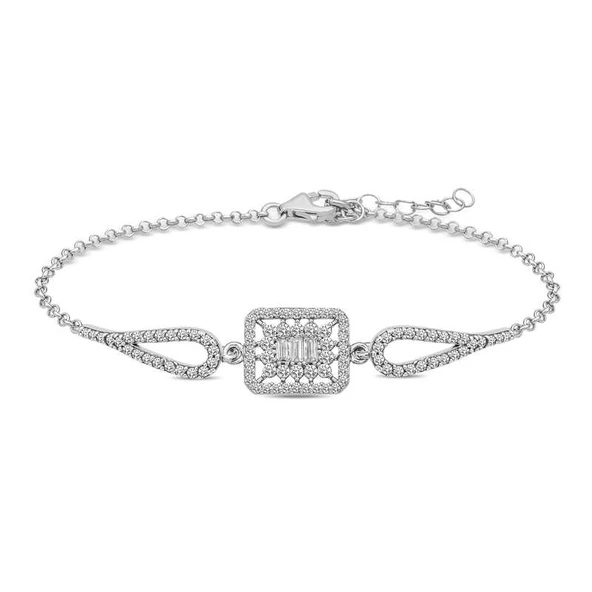 Gümüş Baget Taşlı Bileklik  SL2626 ürün görseli