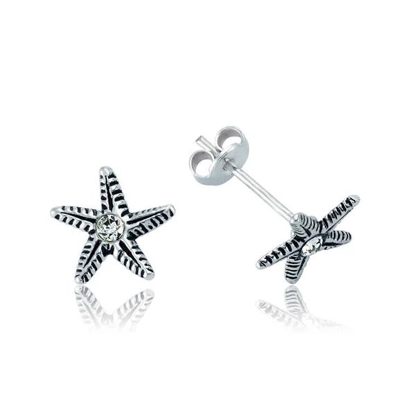 Gümüş Deniz Yıldızı Çivili Küpe  SL2151 ürün görseli