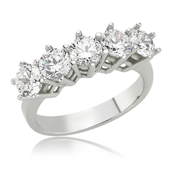 Gümüş 5 Taş Bayan Yüzük SL2611 ürün görseli