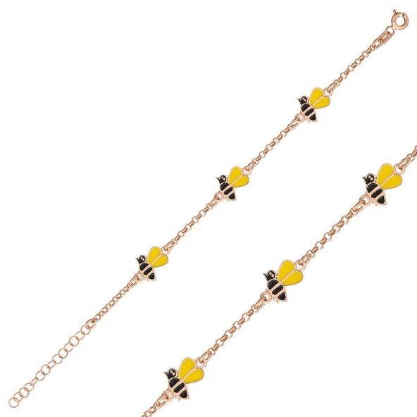 ​Gümüş Rose Arı Figürlü Çocuk Bileklik SL3013 - Resim 2