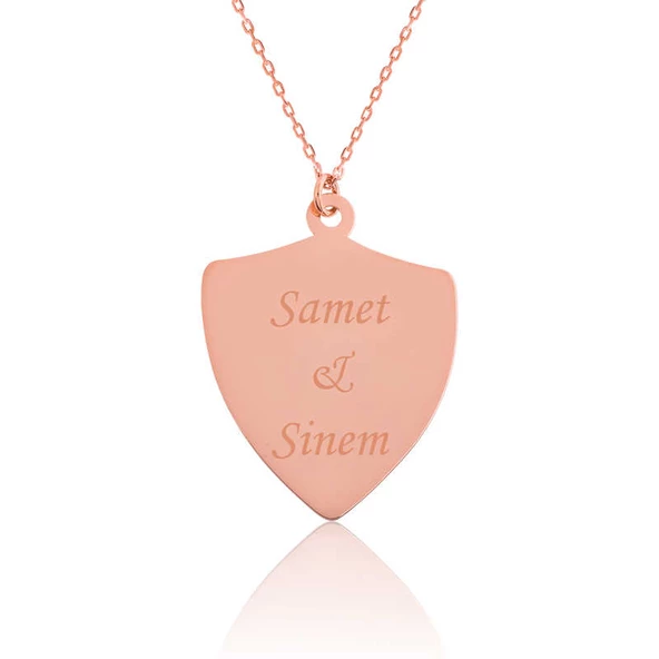 Gümüş Rose Kişiye Özel İsimli Zırh Plaka Kolye SL2776 - Resim 2