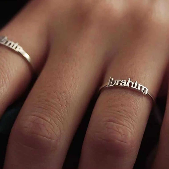 Gümüş Kişiye Özel İsim Yazılabilen Bayan Yüzük SL3196