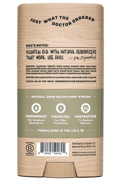 Dr. Squatch Birchwood Breeze Alüminyum İçermeyen Stick Deodorant 75GR - 2