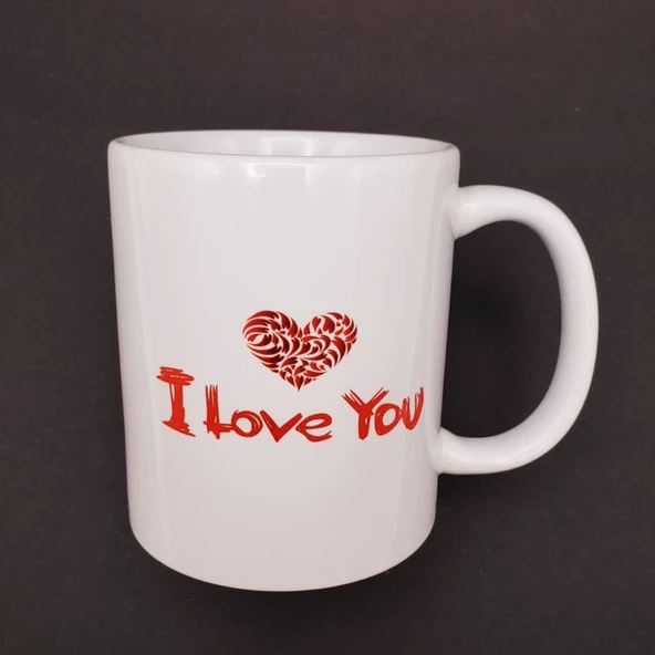 I Love You Baskılı Bardak - 4