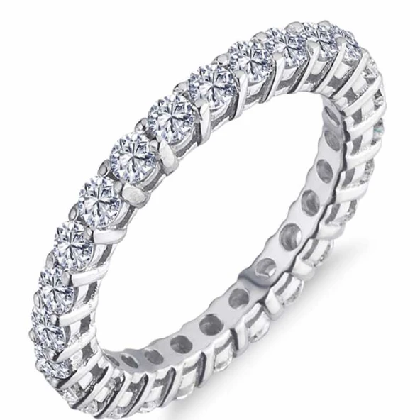 Gümüş Pırlanta Model Tam Tur Yüzük SL3970 - Resim 2