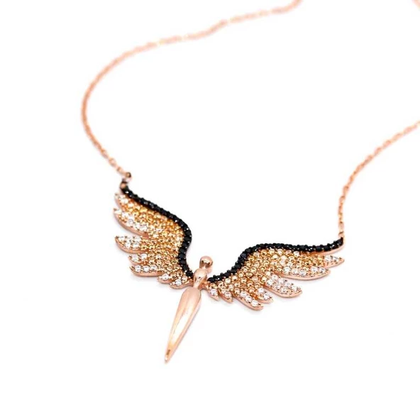 ​Gümüş Rose Mikail Meleği Bayan Kolye  SL3689 - Resim 2