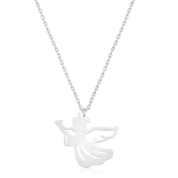 Gümüş Kanatlı Melek Bayan Kolye SL3957 - 1