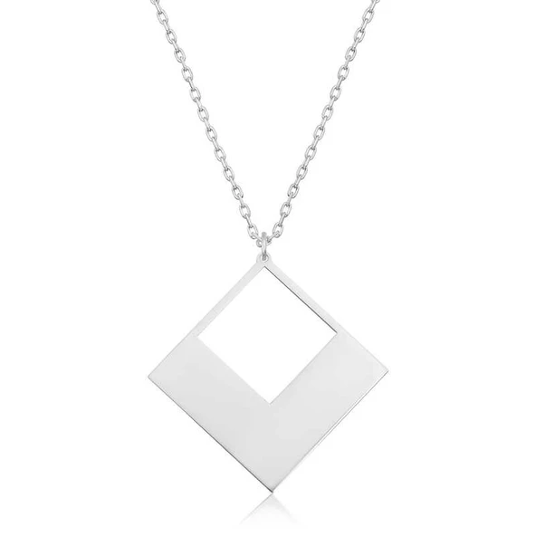 Gümüş Kare Bayan kolye SL3944 ürün görseli