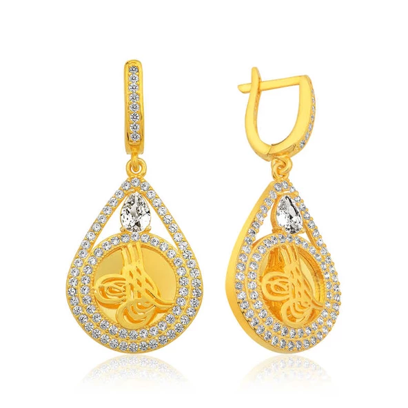 Gümüş Tuğralı Bayan Küpe SL4375