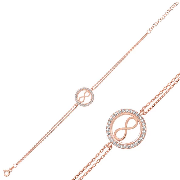 Gümüş Rose Sonsuzluk Bayan Bileklik  SL4288 - Resim 2