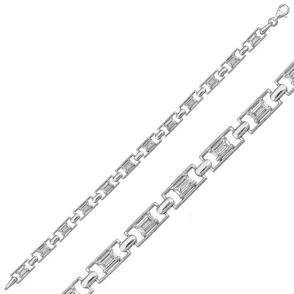 Gümüş Baget Su Yolu Bayan Bileklik SL4573 ürün görseli