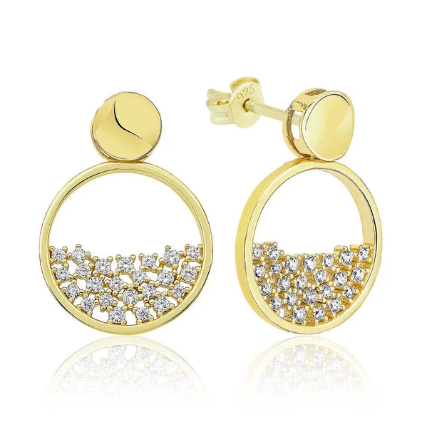 Gümüş Gold Çiğ Damlası Bayan Küpe SL4519
