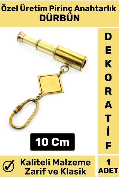 Premium Yüksek Kaliteli Dayanıklı Dekoratif Şık Hediyelik Denizci Tasarım Pirinç DÜRBÜN Anahtarlık