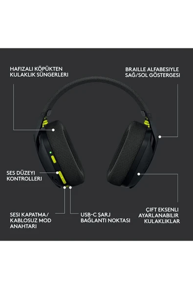 G435 Lightspeed Kablosuz Gaming Kulaklık  981-001050 - 6